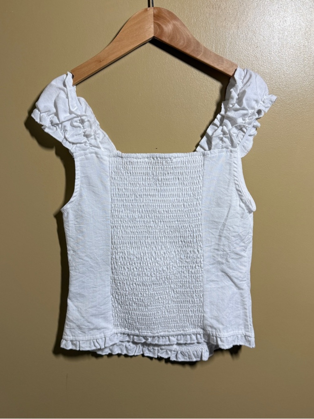 White Ruffled Button-Front Women's Top - Picture 2 of 2